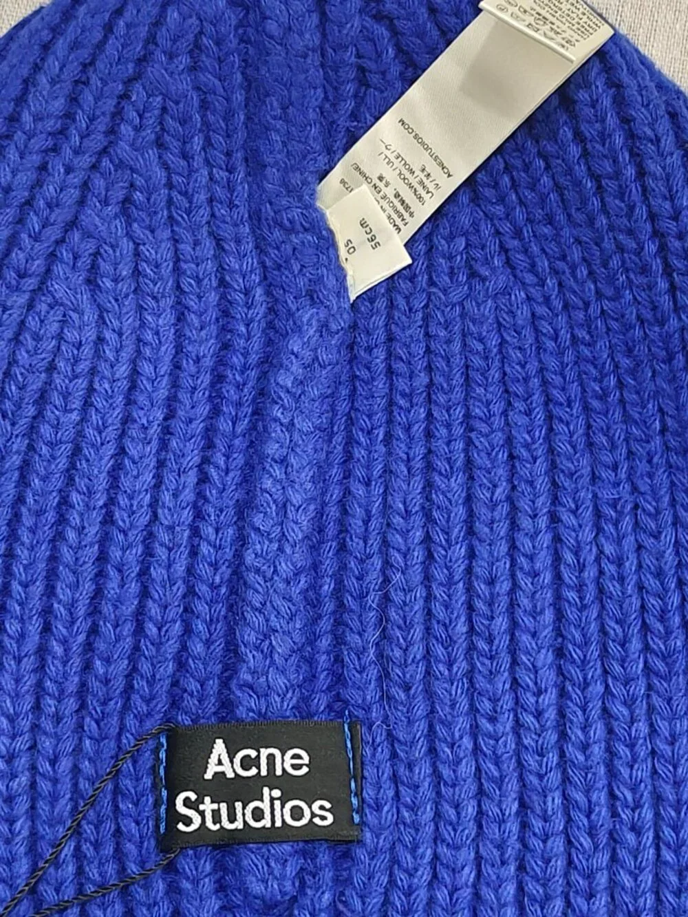 Acne Studios Blue Knitted Wool Beanie - Picture 2 of 5